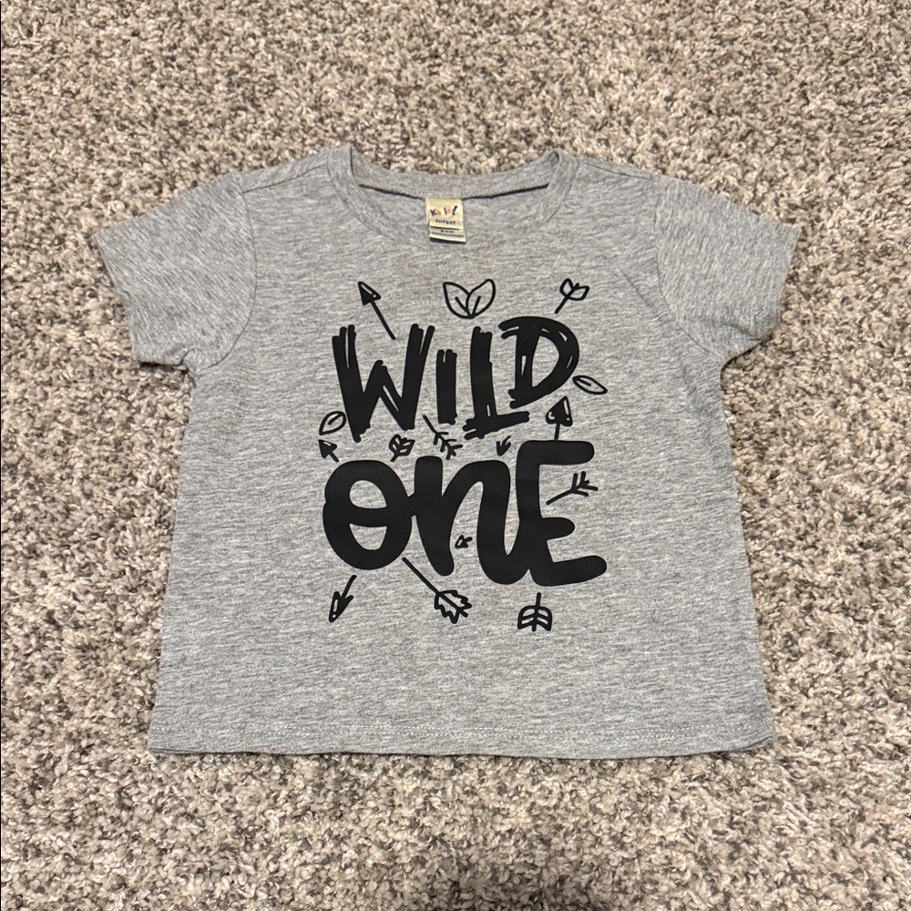 Kids Gray "Wild One" Graphic Tee